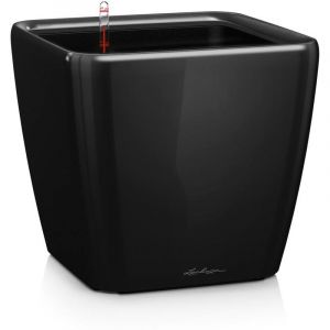 Lechuza Pot Quadro Premium LS 28 - kit complet, noir brillant 28 cm