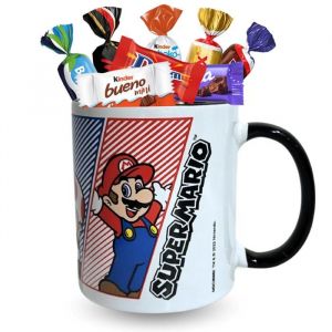 Image de Mug SUPER MARIO 4 personnages 32 cl garni de 15 chocolats KINDER, CELEBRATIONS, DAIM
