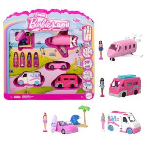 Mattel : Coffret Mini Land 4 poupées et 4 véhicules