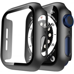 Phonillico Coque compatible Watch 44mm Serie SE 3 - Protection rigide étui noir écran verre trempé