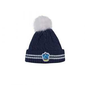 Cinereplicas Harry Potter - Pompon Bonnet - Licence Officielle - Maison Serdaigle - Bleu et Gris