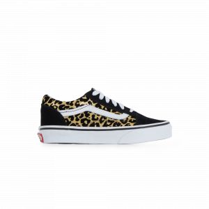 Vans Chaussures Flocked Leopard Old Skool Enfant (4-8 Ans) ((flocked Leopard) Black/true White) Enfant Noir, Taille 29