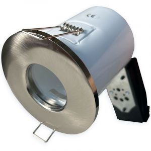 Europalamp Support Spot BBC Alu Brossé IP65 avec Douille GU10