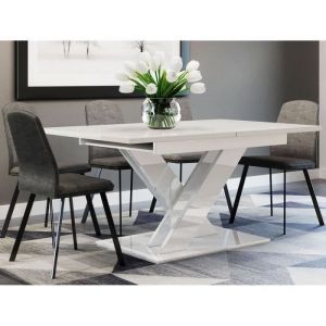 Buriti - table à manger extensible - blanche - 140 à 180 cm - blanc - Blanc