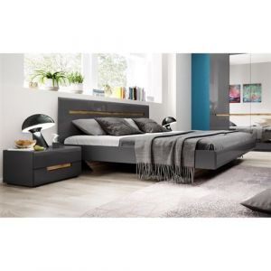 Ensemble Lit 180x200 plus 2 C vets Collection lucia Couleur gris et finition c ne Gris
