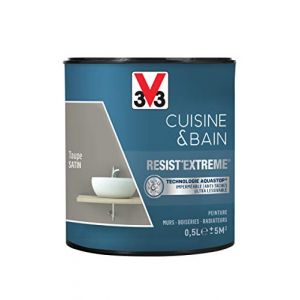 V33 Peinture Cuisine & BaineResisteExtremee Taupe Satin 0,5 L