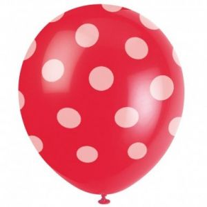 Image de 6 ballons à pois blancs