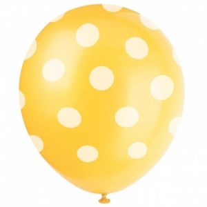 6 ballons à pois blancs