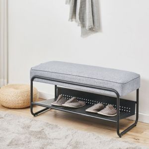 [en.casa] - Banc &agrave; chaussures Lillehammer 90 x 37 x 42 cm gris