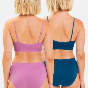 Billet Doux Lot de 2 soutiens-gorges brassières sans armatures bleu