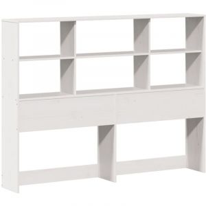 VidaXL Tête de lit avec rangement blanc 160 cm bois massif de pin, tête de lit en bois, tête de lit avec rangement, tête de lit sur pied