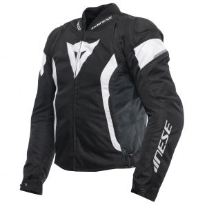 Dainese Avro 5 Tex Jacket, Veste de Moto en Tissu avec Protections d'Epaule, Homme, Noir/Blanc/Noir, 50