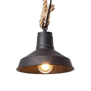 Image de Brilliant AG Suspension LED E27 EEC: selon lampoule (A++ - E) 60 W Hank 93405/86 noir (corindon)