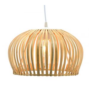 Lussiol Suspension en bambou diamètre 35cm Floral beige beige