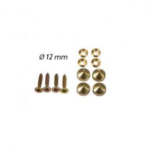 Trotec Set de 4 cache vis laiton 12 mm forme conique - Fixation murale signalétique