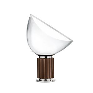 Flos Lampe de table Taccia LED Small / Diffuseur verre - H 48 cm marron en métal