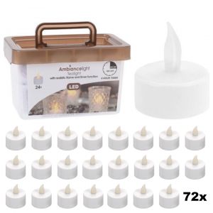 Ambiance Theelichtjes LED - Box met 72 stuks INCLUSIEF batterij EN Timer