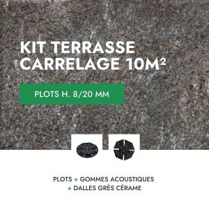 Kit de carrelage terrasse 10m² - Aspect pierre Quartziti 60x60 cm - Mirage - 8/20 mm