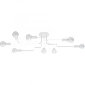 SOLLUX lighting - Lustre - Suspension Luminaire VECTOR - Luminaire Décoratif - Lampe LED - Faible Consommation Énergétique - E27, 8x max 15W LED, ~230V, 50Hz, IP20 - Blanc - 103x56x15,5cm
