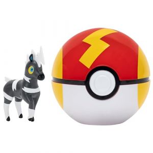 Jazwares Pokémon Zébibron et Speed Ball Clip ‘N’ Go Comprend Une Figurine de Combat de 5 cm et Un Accessoire Speed Ball.