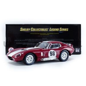Shelby Collectibles Voiture Miniature de Collection 1-18 - SHELBY Cobra Daytona Coupe - 1965 - Red / White - SHELBY131