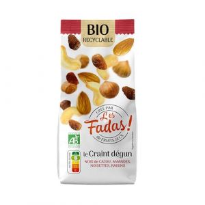 Les FADAS de Fruits Secs Noix de Cajou Amandes Noisettes Raisins Bio, 145 g