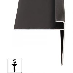 Seuil d'escalier Safety Forme: F Aluminium anodis&eacute; Bronze fonc&eacute; M 100 cm