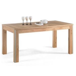 Image de Pegane Table à manger extensible en chêne sauvage - L.160-260 x H.77 x P.90 cm