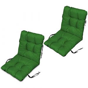 Image de SuperKissen24. Coussin Dossier pour Chaise Longue, Siège, Banc de Jardin, Canapé - Lot de 2-96x48 cm - Bain de Soleil - Intérieur/Extérieur – imperméable - Vert