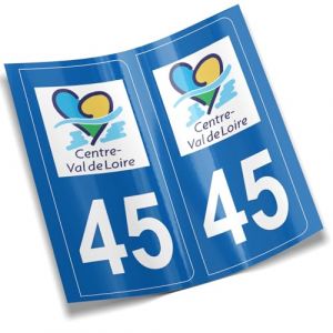 2 autocollants stickers plaque immatriculation voiture départements France