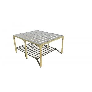 Pergola bois &bull; 4m x 5m &bull; ind&eacute;pendante &bull; sens largeur &bull; couverture &eacute;tanche transparente incluse &bull; livraison comprise