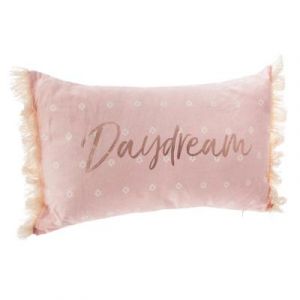 Coussin Déco à Franges "Daydream" 30x50cm Rose Prix