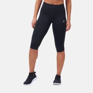 Odlo Essential Collants 3/4 Femme, noir XL Collants & Shorts Running