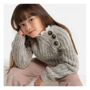 Pull col montant en grosse maille