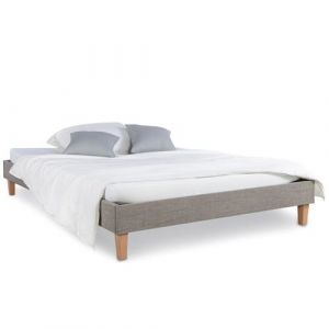 Lit rembourré avec matelas 140x200 Sommier à lattes
