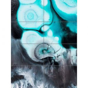 Abstract Swirl Paint Turquoise XL Giant Panel Poster (8 Sections) Abstrait Peindre Affiche