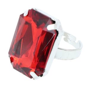Ruedelafete Bague de Vampire avec grosse pierre rouge
