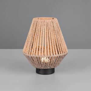 Reality Leuchten Lampe de table LED Lampe d'appoint Lampe de chevet Fil de papier brun Batterie H 22 cm