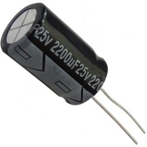 Image de Aerzetix 10x Condensateur &eacute;lectrolytique chimique 2200&micro;F &plusmn; 20% 25V THT 105&deg;C 2000h &Oslash;12,5x20mm radial