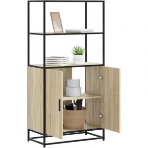 VidaXL Buffet haut chêne sonoma 68x35x139 cm bois d'ingénierie métal