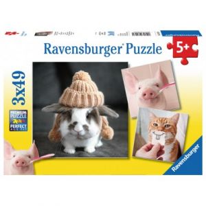 Image de Ravensburger Portraits dr&ocirc;les d'animaux - 3 puzzles 49 pi&egrave;ces