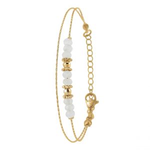 Bracelet Femme So Charm - B4174-BLANC - Bracelet Mode Doré
