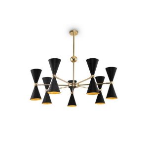 Image de Boutica-design Suspensions Vesper Noir Or Noir 14xE14 40W