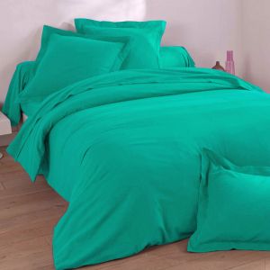 Housse de couette 200x200 vert jade en coton
