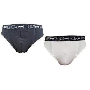Boxer Dim Homme En Coton Stretch Ultra Confort -Assortiment Modèles Photos Selon Arrivages- Pack De 2 Slips Coton Noir Blanc