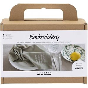 Creativ Company Mini Creative Embroidery Set - Fabric Serving in Dusty Green - For Magical Own Fabric Served