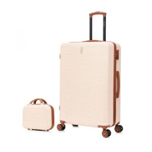Celims France FRANCE - Valise Grande Taille 75cm Week-End avec Vanity | Valise Soute 23kg | ABS | Crème