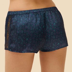 SIMONE PÉRÈLE short de pyjama en satin Satin Secrets Bleu canard - Taille 1