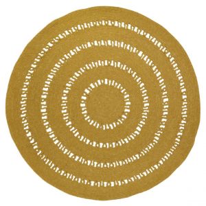 Tapis laine feutr&eacute;e ajour&eacute;e BIBEK Mangue M