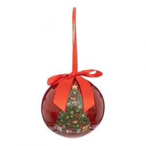 Atmosphera Cr&eacute;ateur d'int&eacute;rieur - Boule de No&euml;l D&eacute;co Soir de No&euml;l 10cm Rouge